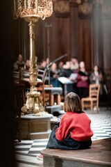 Vertical shot of the church interior