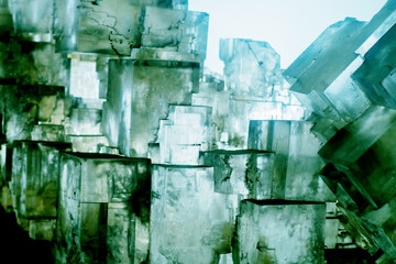 Deposit of rock salt. Minerals. Minerals and crystals.