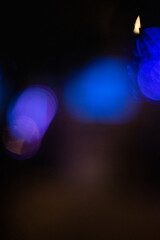 Image of a defocused night background, Beautiful blur bokeh of night lights. Night lights with bokeh blur