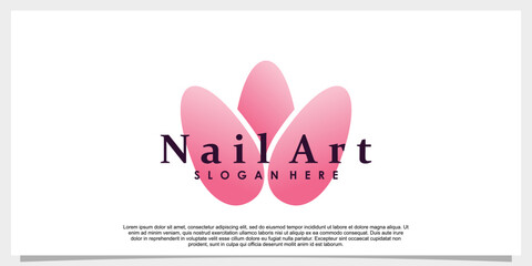 nail art studio logo design illustration
