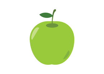 Whole green apple. Simple flat illustration.