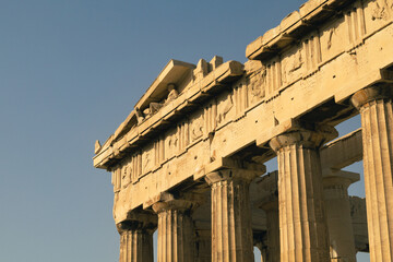 Detail of the Parthenon in Athens, Greece