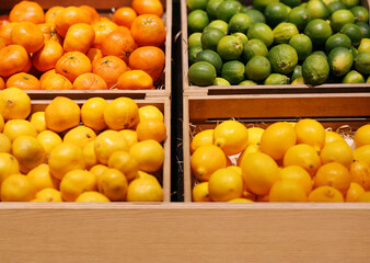 Man buying  orange, lemon at the market