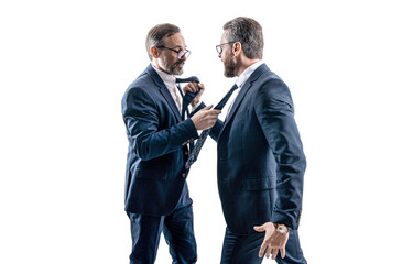 subordinate arguing businessmen. concept of businessmen arguing, subordinate.