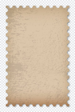 Old grunge postage stamp. Clean postage stamp template. Postage stamp border. Mockup postage stamp with shadow. Blank postage stamp. Vector illustration