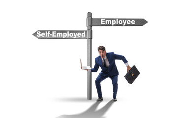 Concept of choosing self-employed versus employment