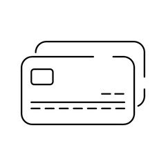 Credit card vector flat icon, debit card icon payment or plastic money outline vector. Isolated icon on white background. Business financial investment