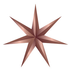 Vector сopper 3d stars. Copper realistic stars. Quality shape design.