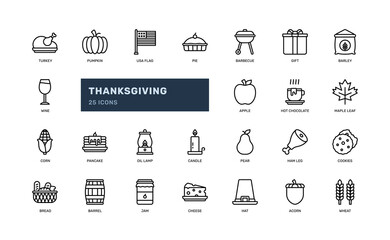 thanksgiving season event nature celebration pumpkin turkey detailed outline icon. simple vector illustration