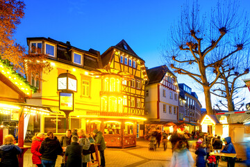 Weihnachtsmarkt in Bensheim, Hessen, Deutschland 