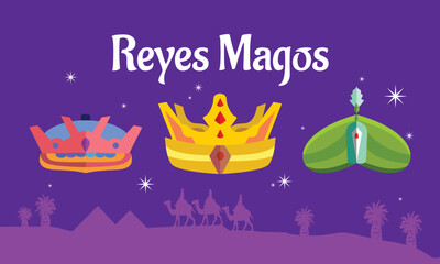 reyes magos crown collection vector design. bright colour