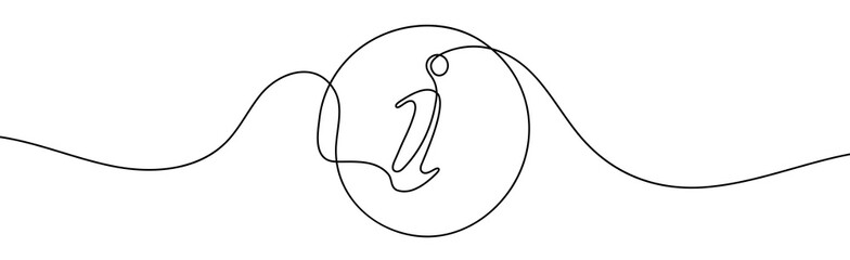 Information symbol. One line drawing vector illustration.
