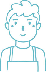 Hand drawn colorless people avatar