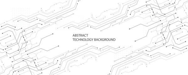 Grey white Abstract technology background, Hi-tech digital connect, Communication, High technology concept, Science background