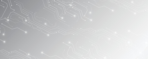 Grey white Abstract technology background, Hi-tech digital connect, Communication, High technology concept, Science background