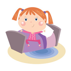 little girl wake up in the morning