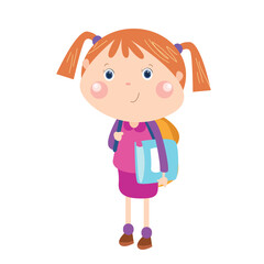 Little girl going to school