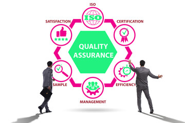Businessman in quality assurance concept
