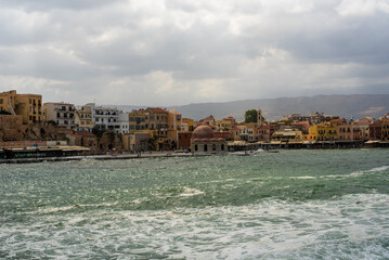 Obraz premium Chania with it's old harbor, Crete, Greece.