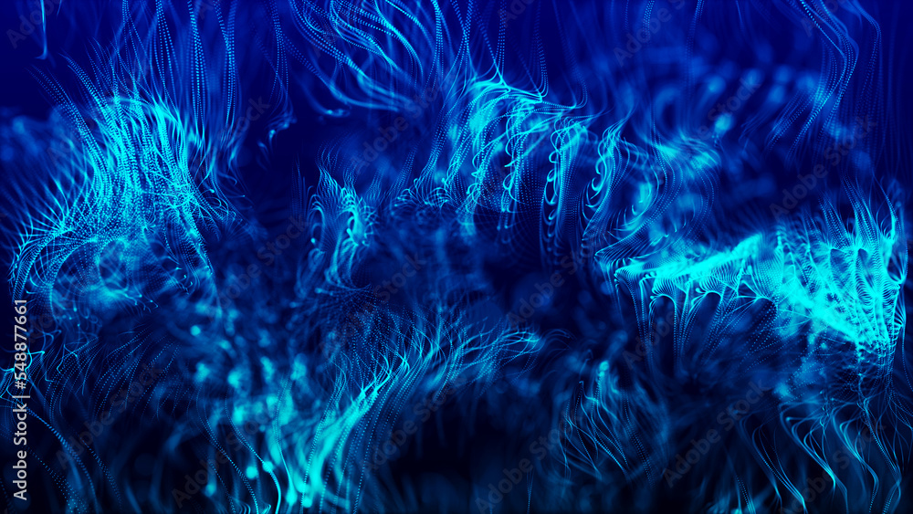 Poster data flow information. concept of digital communication. digital data stream. blue futuristic flow. 
