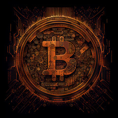 Bitcoin cryptocurrency logo illustration