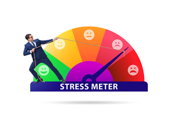 Concept of stress meter with businessman