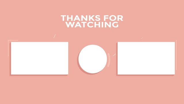 Animated End Screen with pink background. Suitable for vlog channel with beauty content.