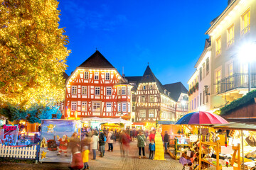Weihnachtsmarkt in Bensheim, Hessen, Deutschland  - obrazy, fototapety, plakaty