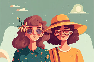 Flat Friendship Day Illustration