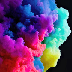abstract rainbow background, colored smoke and pigments. 