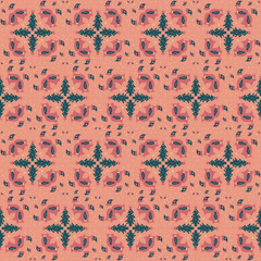 Bell Holly Berry Christmas Tree Star Seamless Pattern Background Garden Nature Winter Art