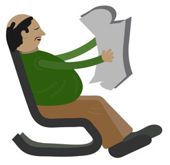 An Adult Reading a Newspaper