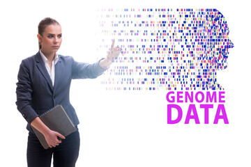 Businesswoman in genome data concept