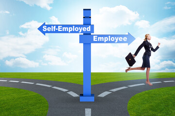 Concept of choosing self-employed versus employment