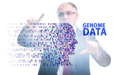 Businessman in genome data concept