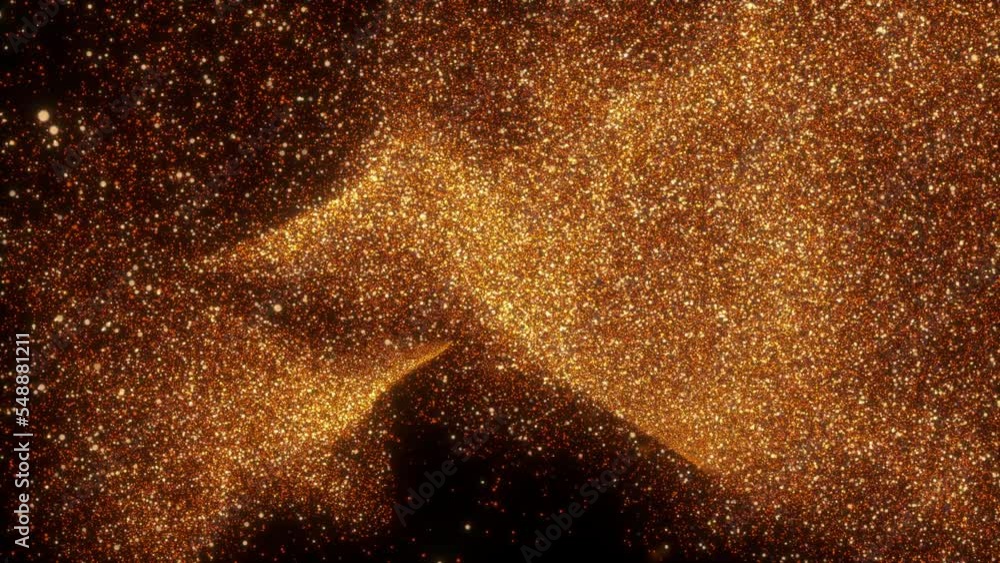 Poster ember gold particles. computer generated 3d render