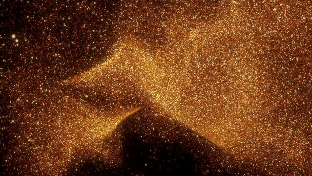 Ember gold particles. Computer generated 3d render
