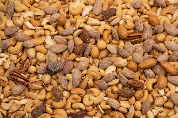 A group of almonds, pistachios, walnuts, macadamia, cashews.