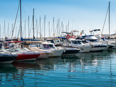 The port and marina in Fuengirola on the Spanish Costa Del Sol