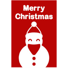 赤背景のサンタクロースのクリスマスポストカード