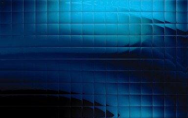 Obraz premium Illustration of a turquoise backlit background with abstract shapes and transparent squares