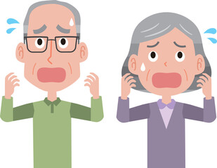 不安になって焦る高齢夫婦