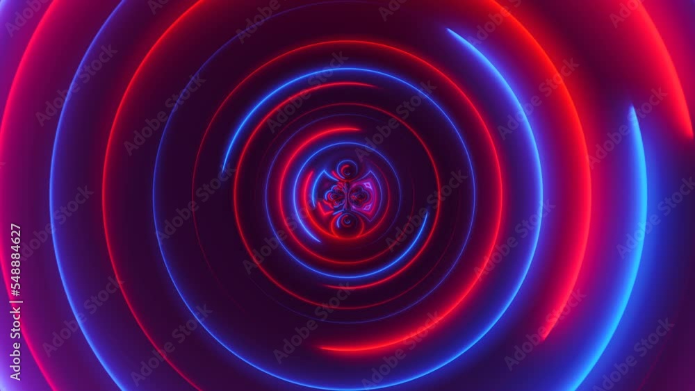 Poster circles neon. computer generated 3d render