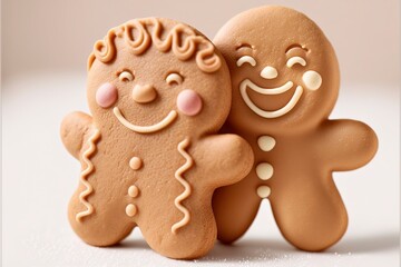 Beautiful happy cute kind gingerbread couple