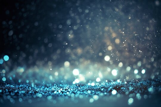 bokeh lights and snow. Christmas and winter holidays background © vuang