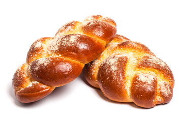 Isolated delicious fresh bread sweet roll on a white background