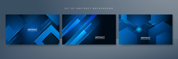 Set of abstract blue background with futuristic concept