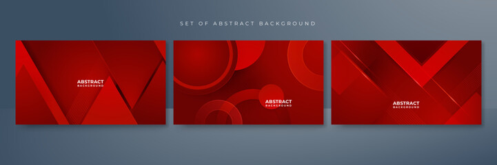 Set of red background