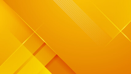 Minimal geometric background. Orange elements with yellow gradient. Dynamic shapes composition. Vector illustration