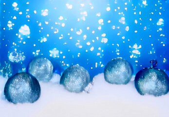 blue christmas backgournd with decoration christmas balls